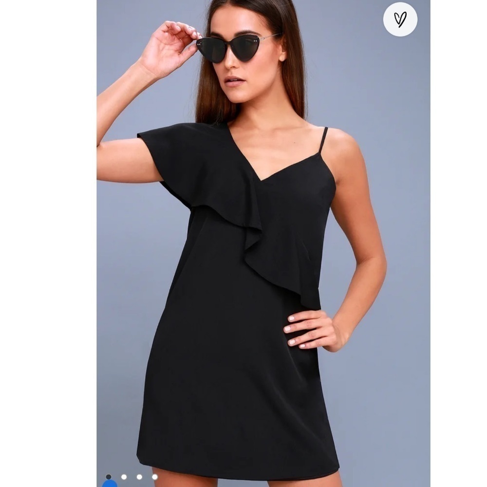 Time of Your Life Black Asymmetrical Shift Dress